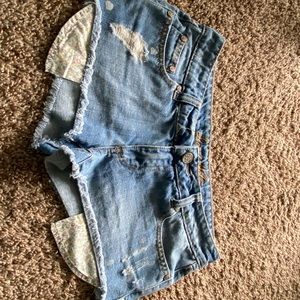 Ripped polkadot shorts